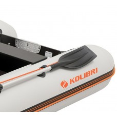 Колібрі КМ-330ДСЛ (Kolibri KM-330DSL) світло-сірий моторний кільовий надувний човен + алюмінієвий пайол
