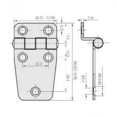 Петля RYE с потайкой 67х36х16мм (HF05-016)