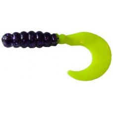 Силикон Big Bite Baits Fat Grub 2" Purple Glitter/Opaque Chartreuse 10 шт (1838.02.37)