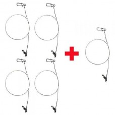 Поводок-тросик ТРИТОН металлический 19 волокон, 45 см, 12 кг, 5 шт