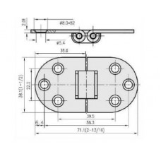 Петля RYE STAMPED HINGES 71х38mm (HF05-262)