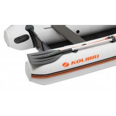 Колібрі КМ-280ДЛ (Kolibri KM-280DL) світло-сірий моторний кільовий надувний човен + Air-Deck