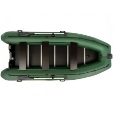 Колібрі КМ-400ДСЛ (Kolibri KM-400DSL) зелений моторний кільовий надувний човен + алюмінієвий пайол