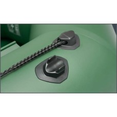 Колібрі КМ-400ДСЛ (Kolibri KM-400DSL) зелений моторний кільовий надувний човен + алюмінієвий пайол