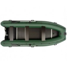 Колібрі КМ-450ДСЛ (Kolibri KM-450DSL) зелений моторний кільовий надувний човен + фанерний пайол
