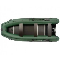Колібрі КМ-450ДСЛ (Kolibri KM-450DSL) зелений моторний кільовий надувний човен + фанерний пайол