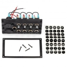 Панель RYE на 4 переключателя автомат 82х107мм + прикуриватель и USB порт (HF60-046PN)