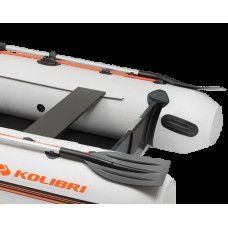 Колібрі КМ-360ДСЛ (Kolibri KM-360DSL) світло-сірий моторний кільовий надувний човен + алюмінієвий пайол
