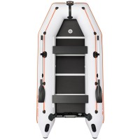 Kolibri KM-360D Profi jasnoszary ponton motorowy z kilem + pokład ze sklejki