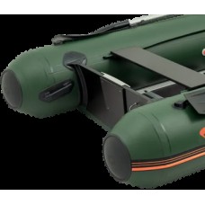 Колібрі КМ-360ДСЛ (Kolibri KM-360DSL) зелений моторний кільовий надувний човен + алюмінієвий пайол