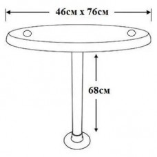 Комплект стол овальный Springfield 45х76 см основание алюминий с замком (1690106)