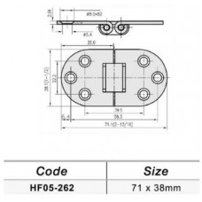 Петля RYE STAMPED HINGES 71х38mm (HF05-262)