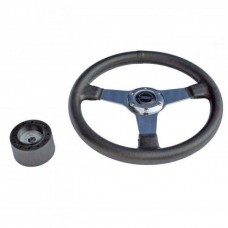 Рулевое колесо Pretech 33 см, PU, спицы хром (5125)