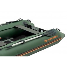 Колібрі КМ-330Д (Kolibri KM-330D Профі) зелений моторний кільовий надувний човен + алюмінієвий пайол