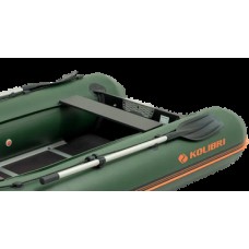 Колібрі КМ-360ДСЛ (Kolibri KM-360DSL) зелений моторний кільовий надувний човен + фанерний пайол