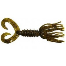 Силикон Big Bite Baits Double Tail Skirted Grub 5" Green Pumpkin Cooper Flake 8 шт (1838.01.12)