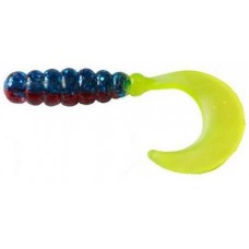 Силикон Big Bite Baits Fat Grub 2" Blue Sparkle/RedSparkle/Chartreuse 10 шт (1838.02.36)