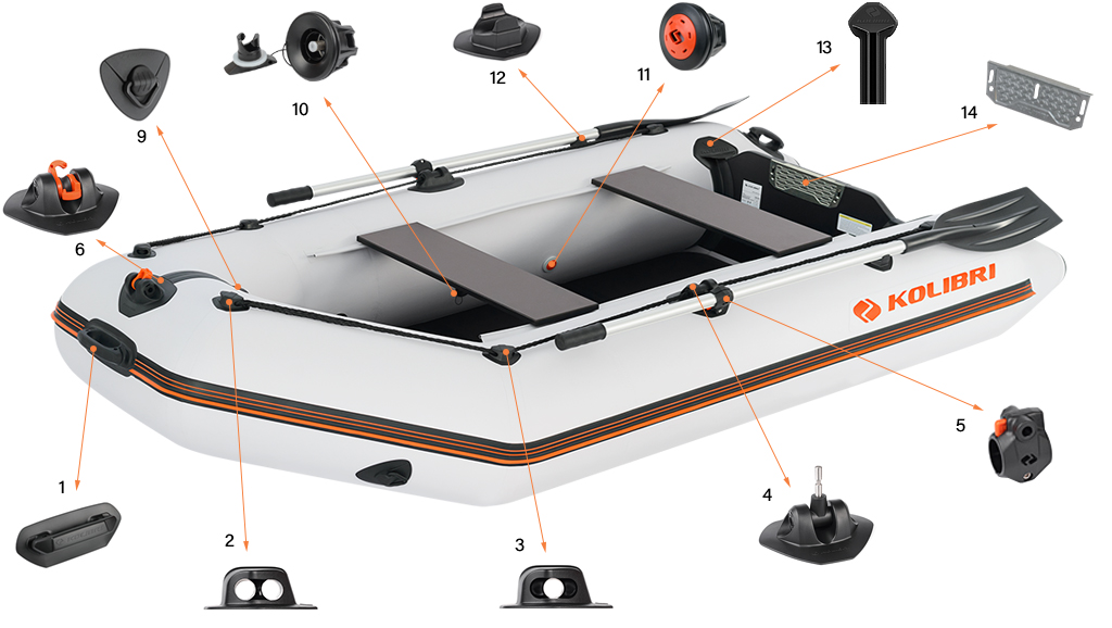 Комплектующие лодки Колибри KM280D Профи