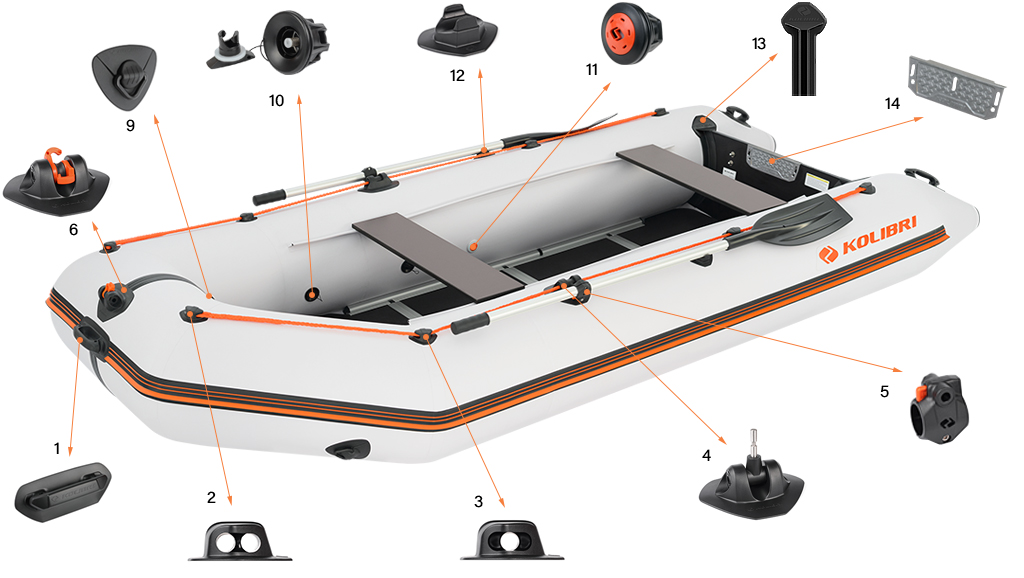 Комплектующие лодки Колибри KM360D Профи