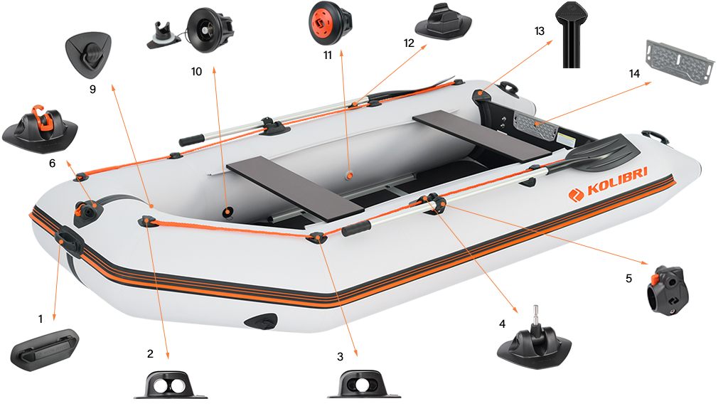 Комплектующие лодки Колибри KM330D Профи