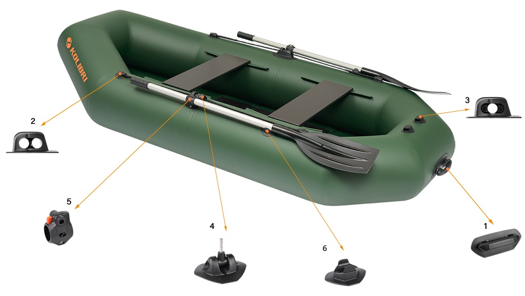 Фурнітура надувного човна Kolibri K-260T із серії Стандарт