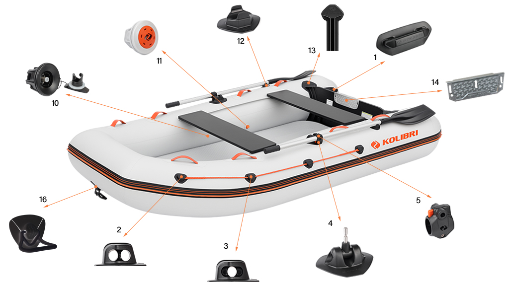 Фурнітура моторного човна Kolibri KM-300XL