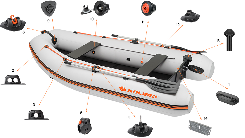 Фурнітура моторного човна Kolibri KM-300DL