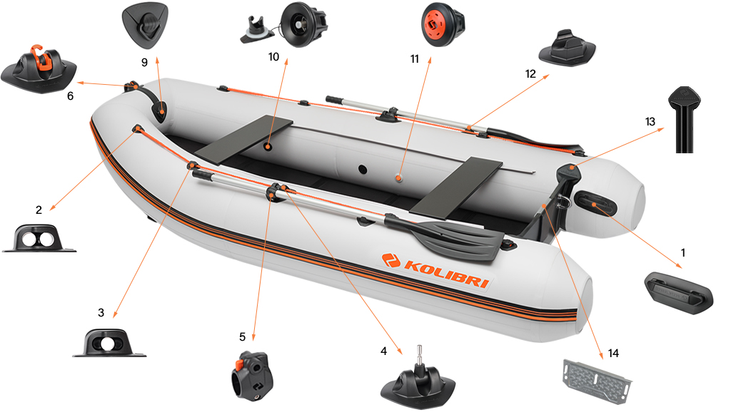 Фурнітура моторного човна Kolibri KM-330DL
